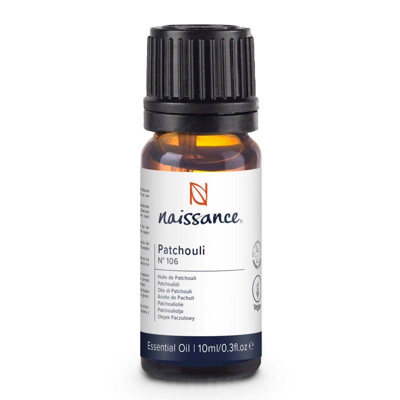 Naissance Patchouli Essential Oil (no. 106) 10ml - Pure, Natural, Cruelty Free, Vegan and Undiluted - to for Aromatherapy & Diffusers